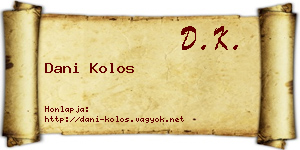 Dani Kolos névjegykártya